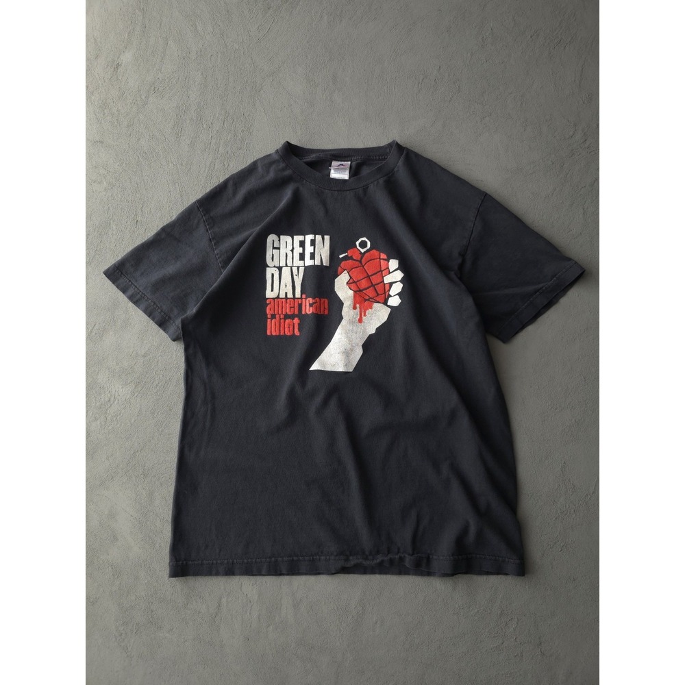 Vintage 2004 Green Day American Idiot Punk Rock Band T-shirt L Black Cotton